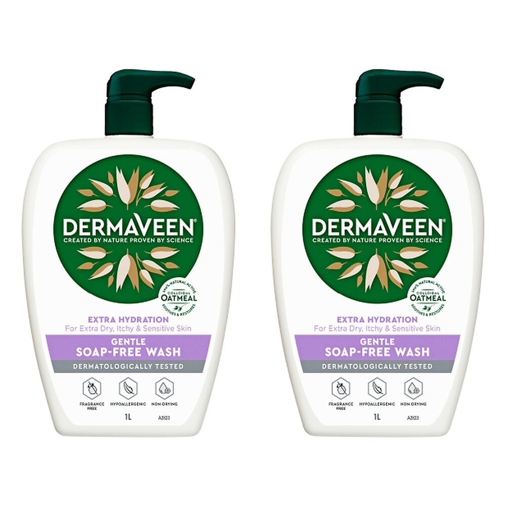 DermaVeen Extra Hydration Gentle Wash for Dry, Itchy & Sensitive Skin Pack of 2
