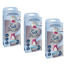 Schick Silk Salon Total Bikini Razor & Trimmer Kit Pack of 3