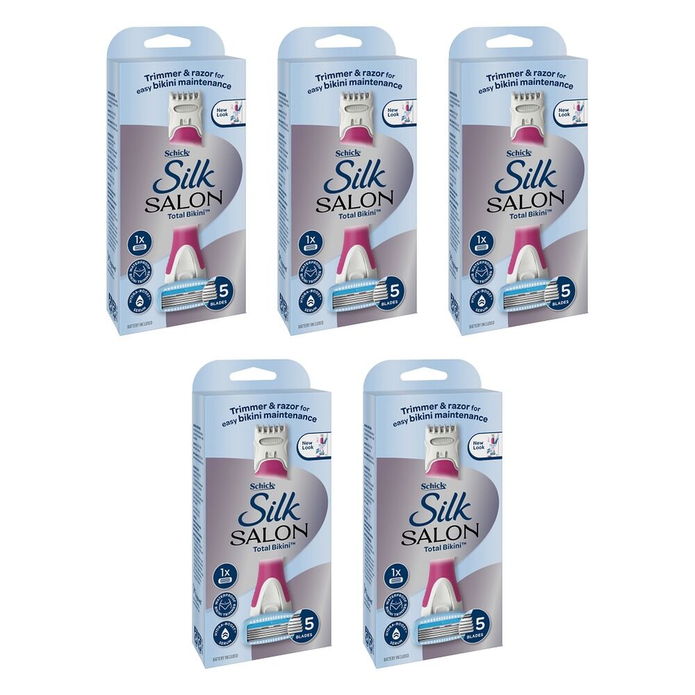Schick Silk Salon Total Bikini Razor & Trimmer Kit Pack of 5