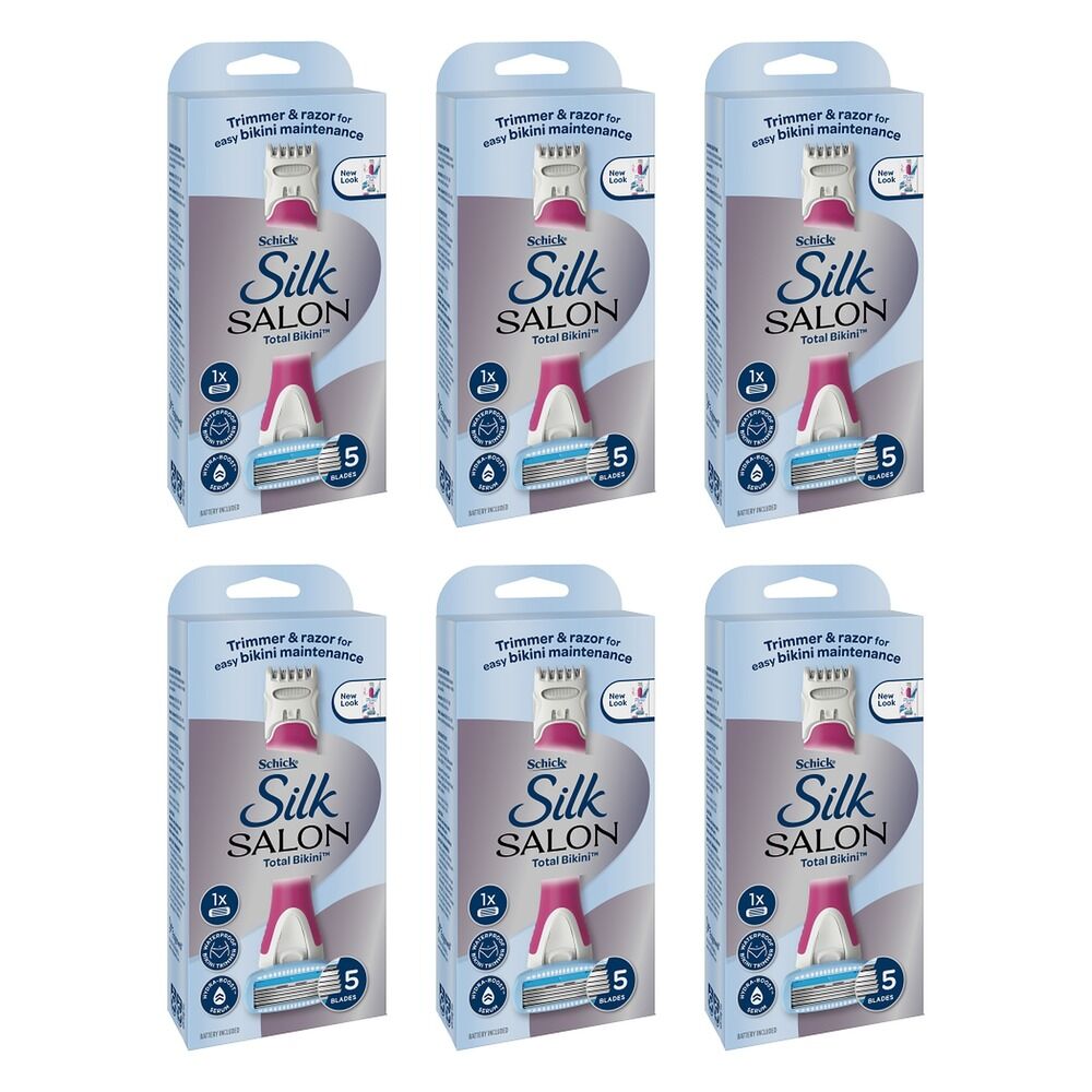 Schick Silk Salon Total Bikini Razor & Trimmer Kit Pack of 6