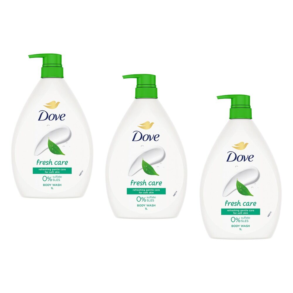 Dove Fresh Care Body Wash 1L Pack of 3