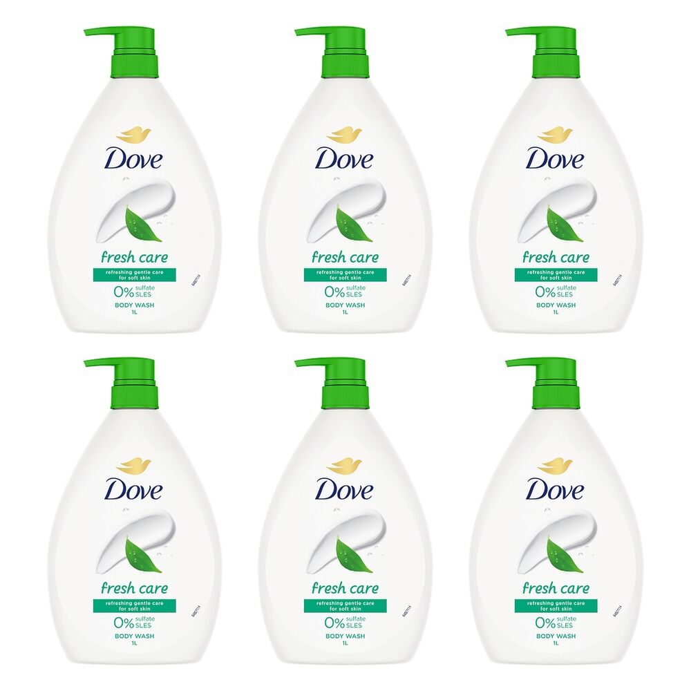 Dove Fresh Care Body Wash 1L Pack of 6