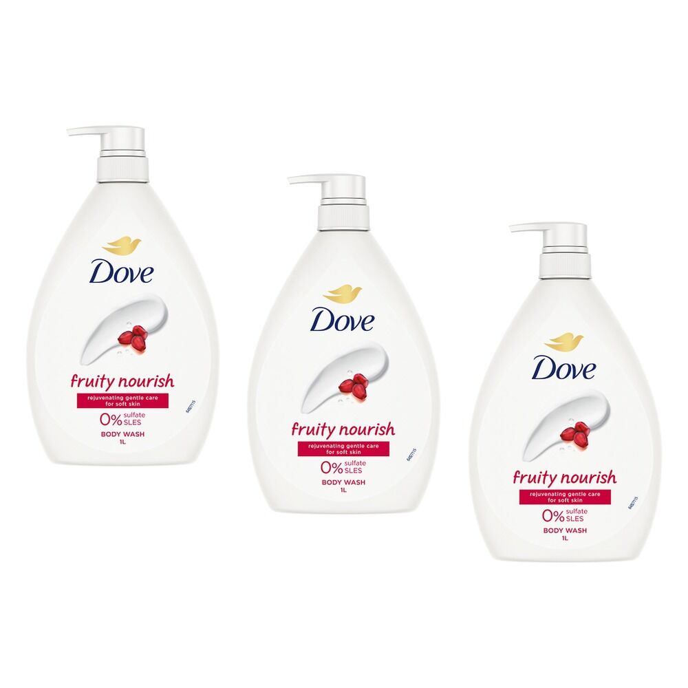 Dove Fruity Nourish Body Wash 1L Pack of 3