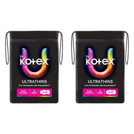 U By Kotex Super Ultrathin Pads 12 Pack x 6 Bundle of 2