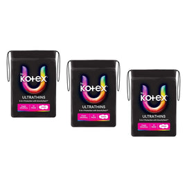 U By Kotex Super Ultrathin Pads 12 Pack x 6 Bundle of 3