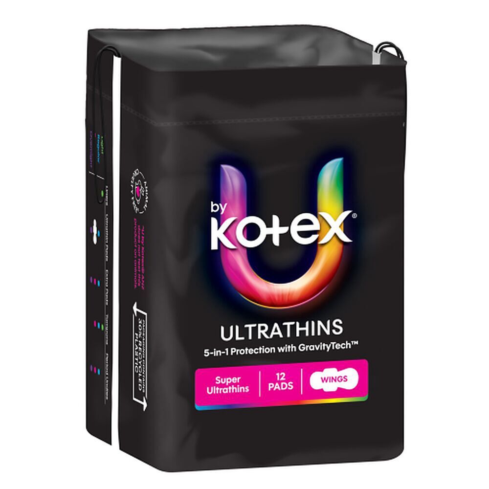 U By Kotex Super Ultrathin Pads 12 Pack x 6