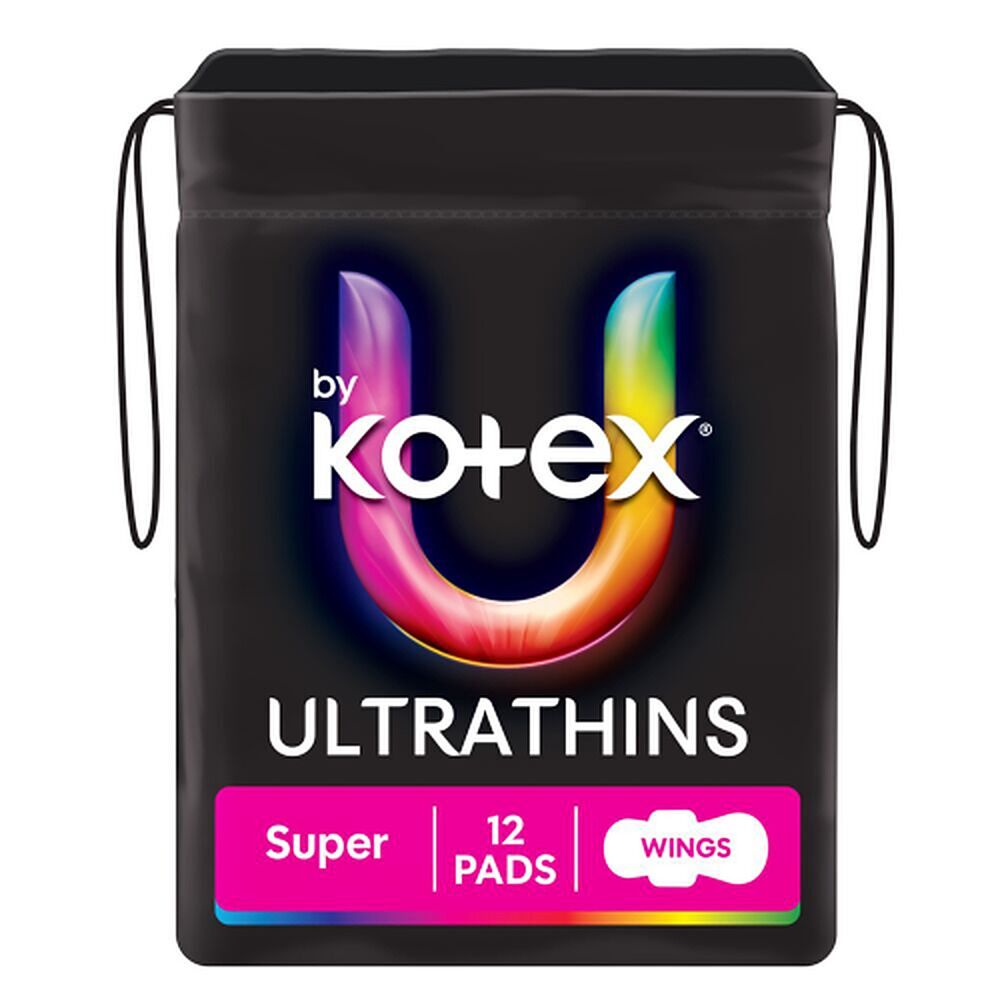 U By Kotex Super Ultrathin Pads 12 Pack x 6