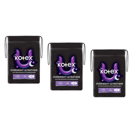 U By Kotex Overnight Ultrathin Pads 10 Pack x 4 Bundle of 3