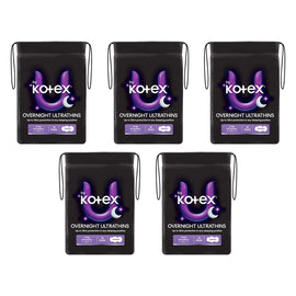 U By Kotex Overnight Ultrathin Pads 10 Pack x 4 Bundle of 5