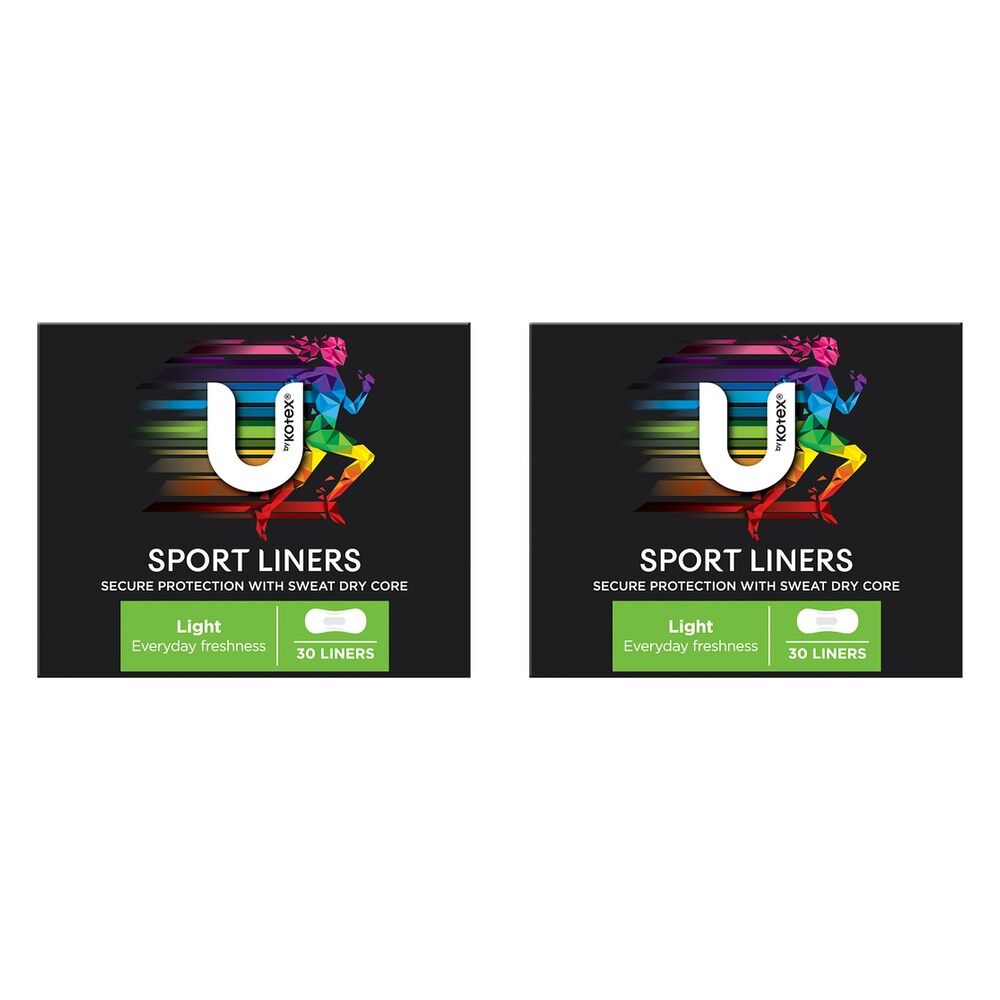 U By Kotex Sport Active Freshness Liners 30 Pack x 8 Bundle of 2