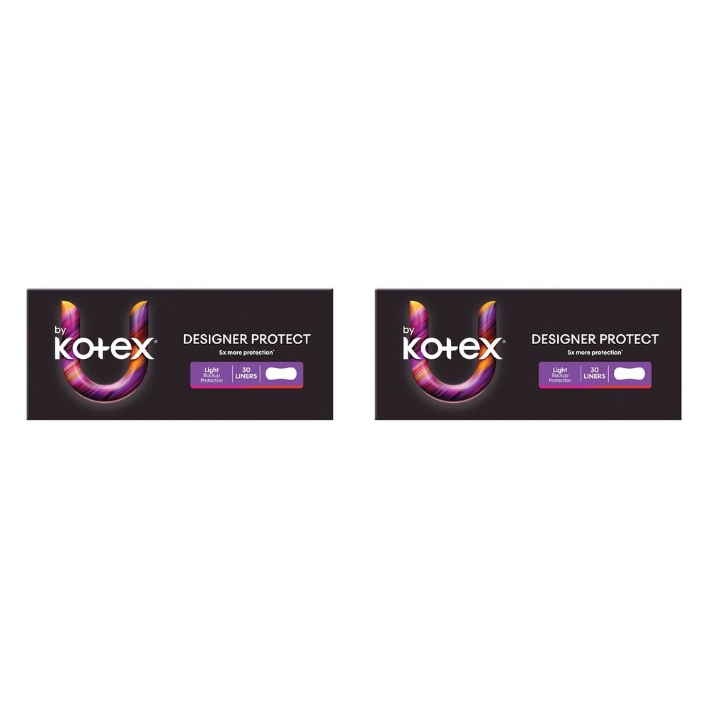 U By Kotex Designer Liners Light 30 Pack x 6 Bundle of 2