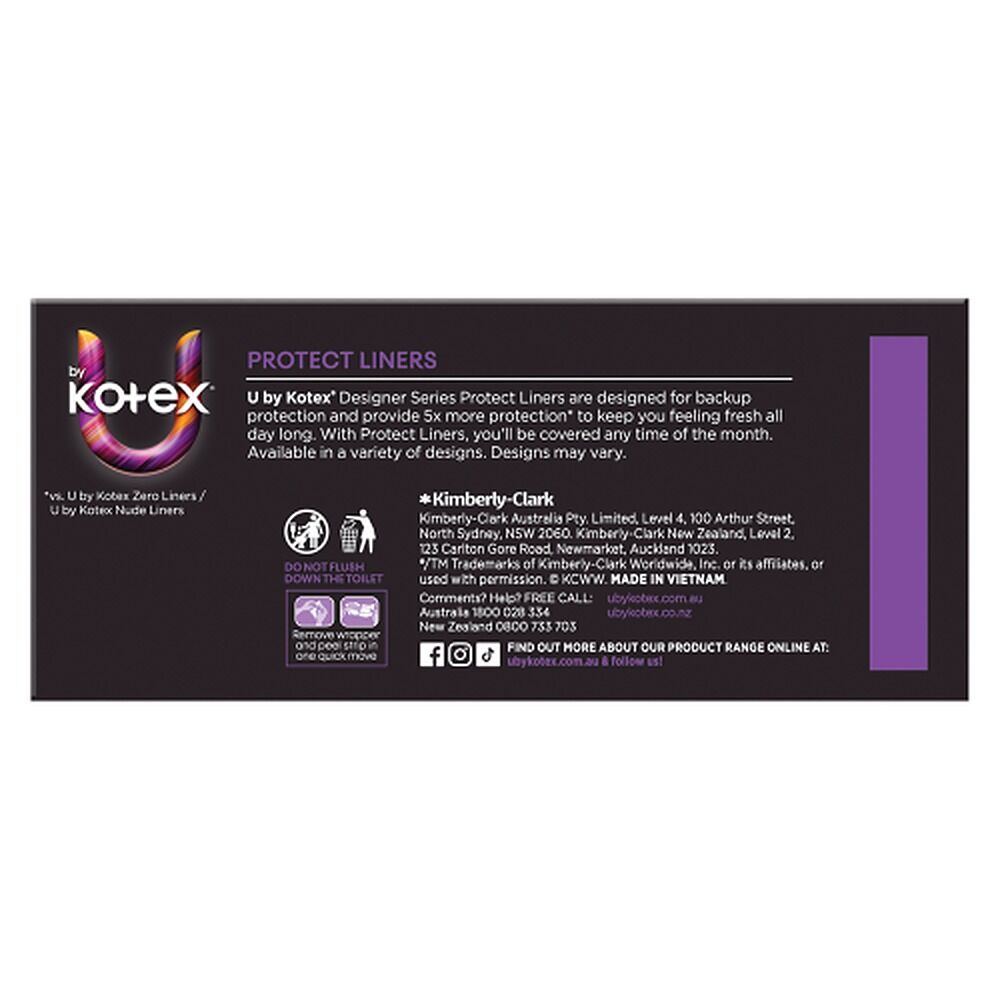U By Kotex Designer Liners Light 30 Pack x 6