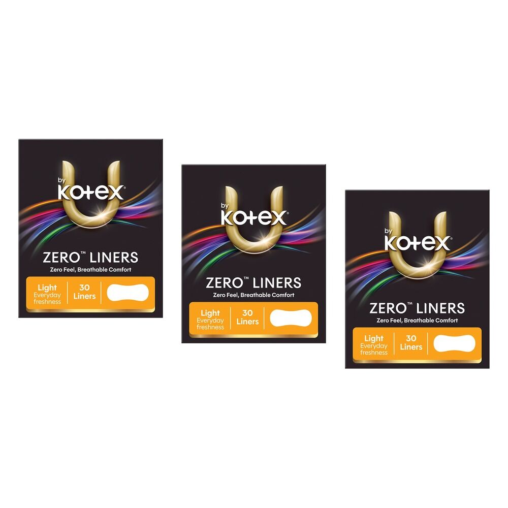 U By Kotex Everyday Freshness Liners 30 Pack x 12 Bundle of 3