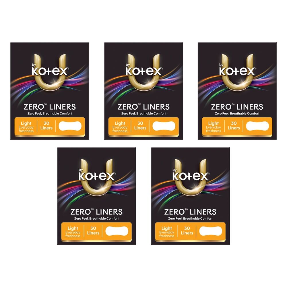 U By Kotex Everyday Freshness Liners 30 Pack x 12 Bundle of 5
