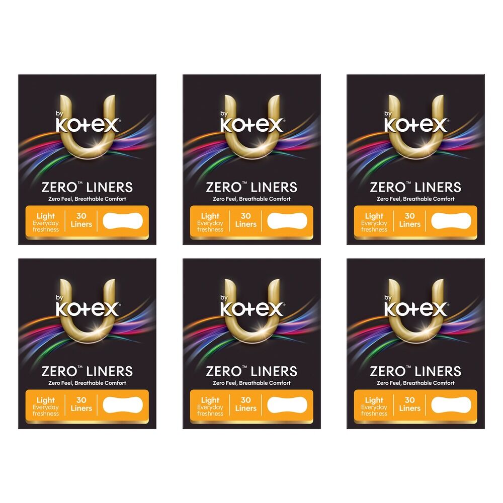 U By Kotex Everyday Freshness Liners 30 Pack x 12 Bundle of 6