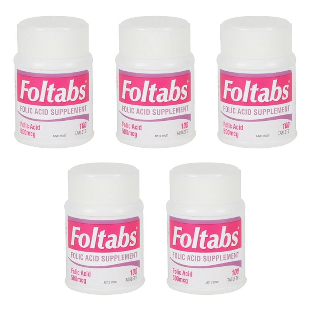 Foltabs Folic Acid 500mcg Tablets Pack of 5