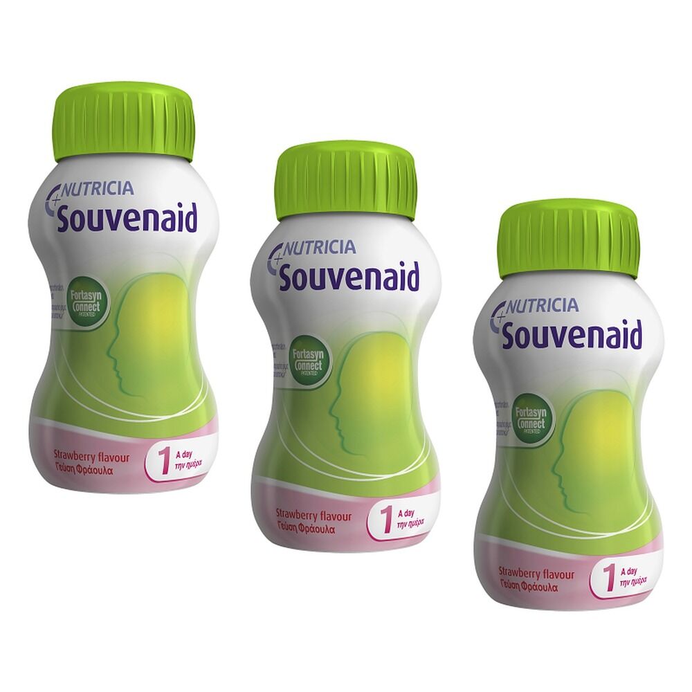 Souvenaid Strawberry Flavour 4x125mL Pack of 3