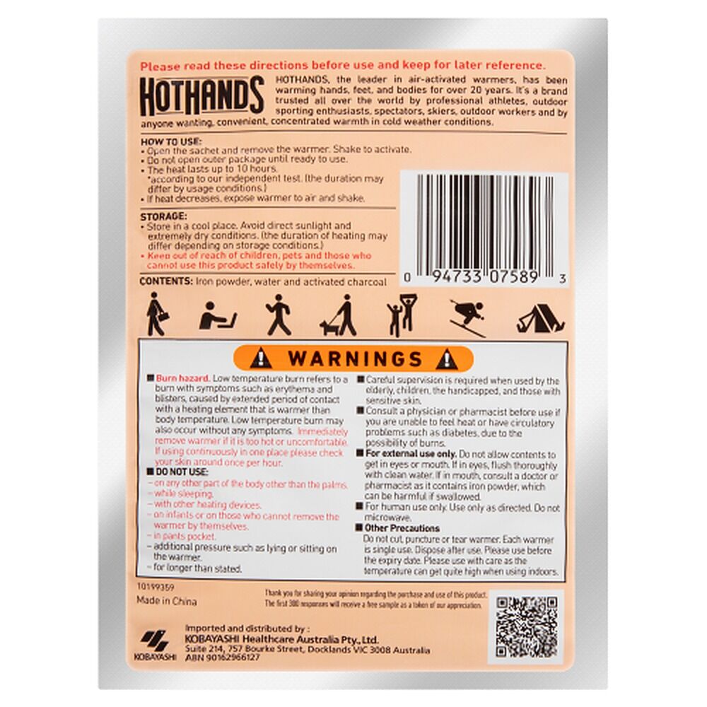 Hot Hands Hand Warmers 2 Pairs x 24