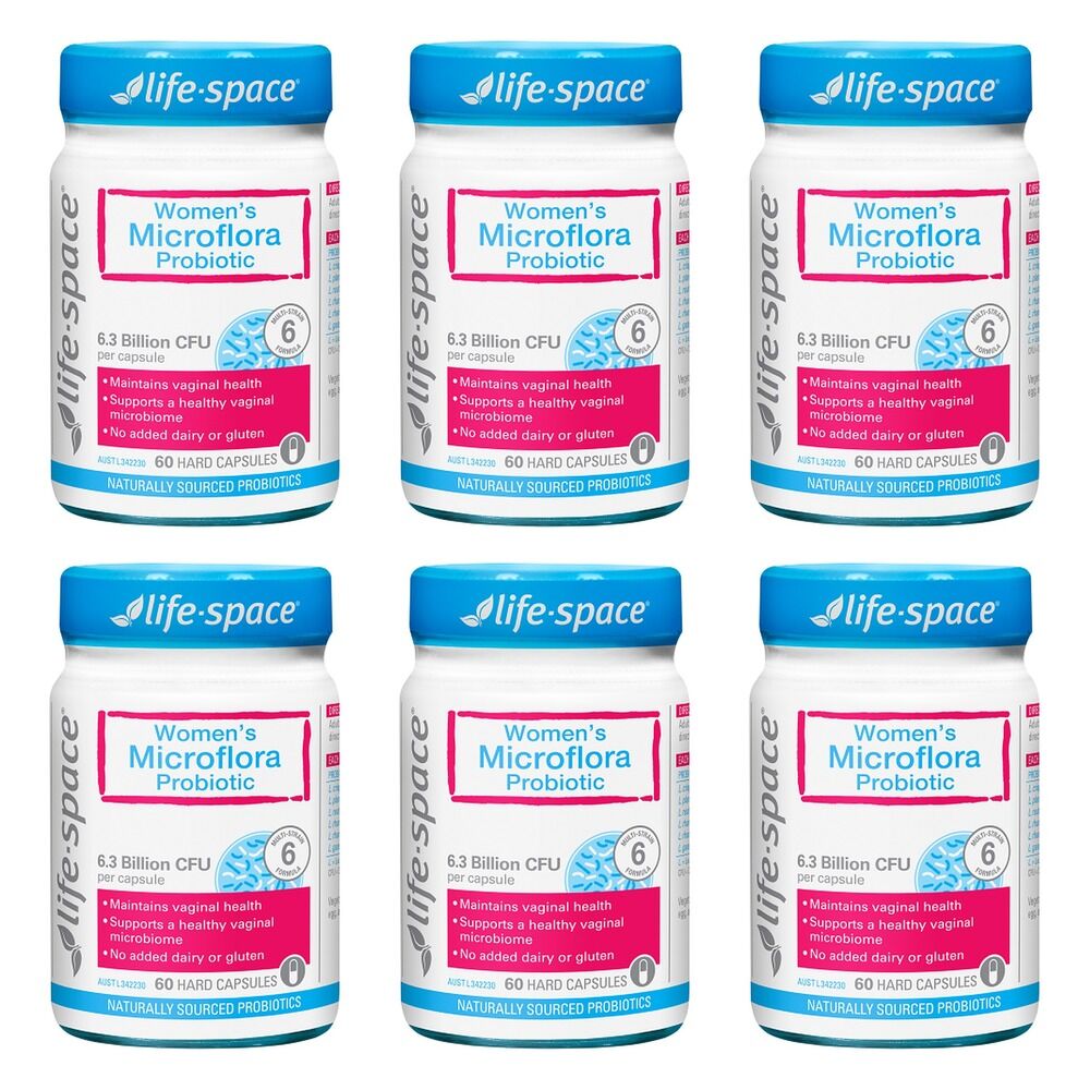 Life-Space Women's Microflora Probiotic 60 Capsules Pack of 6