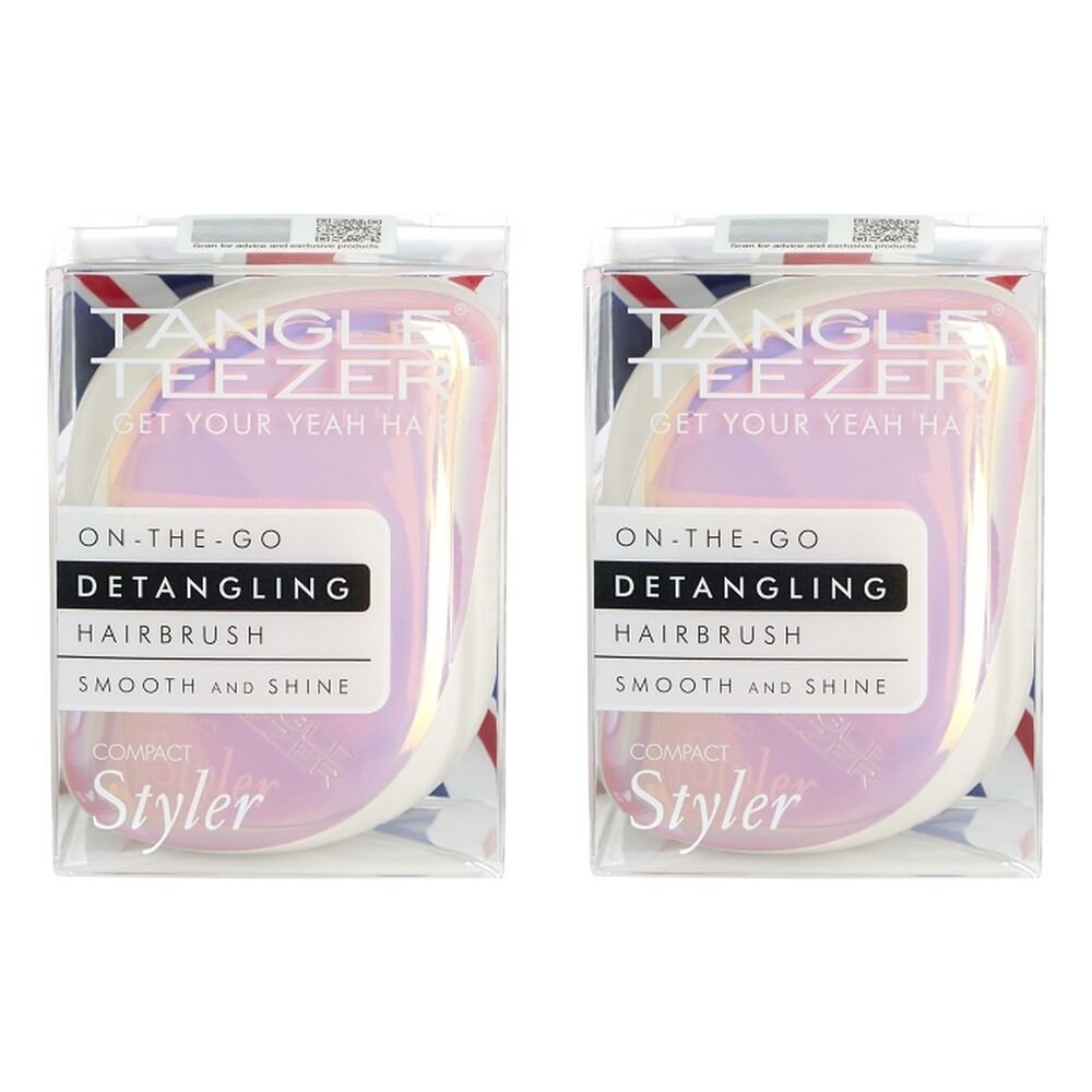 Tangle Teezer Compact Styler Holographic Pink Pack of 2
