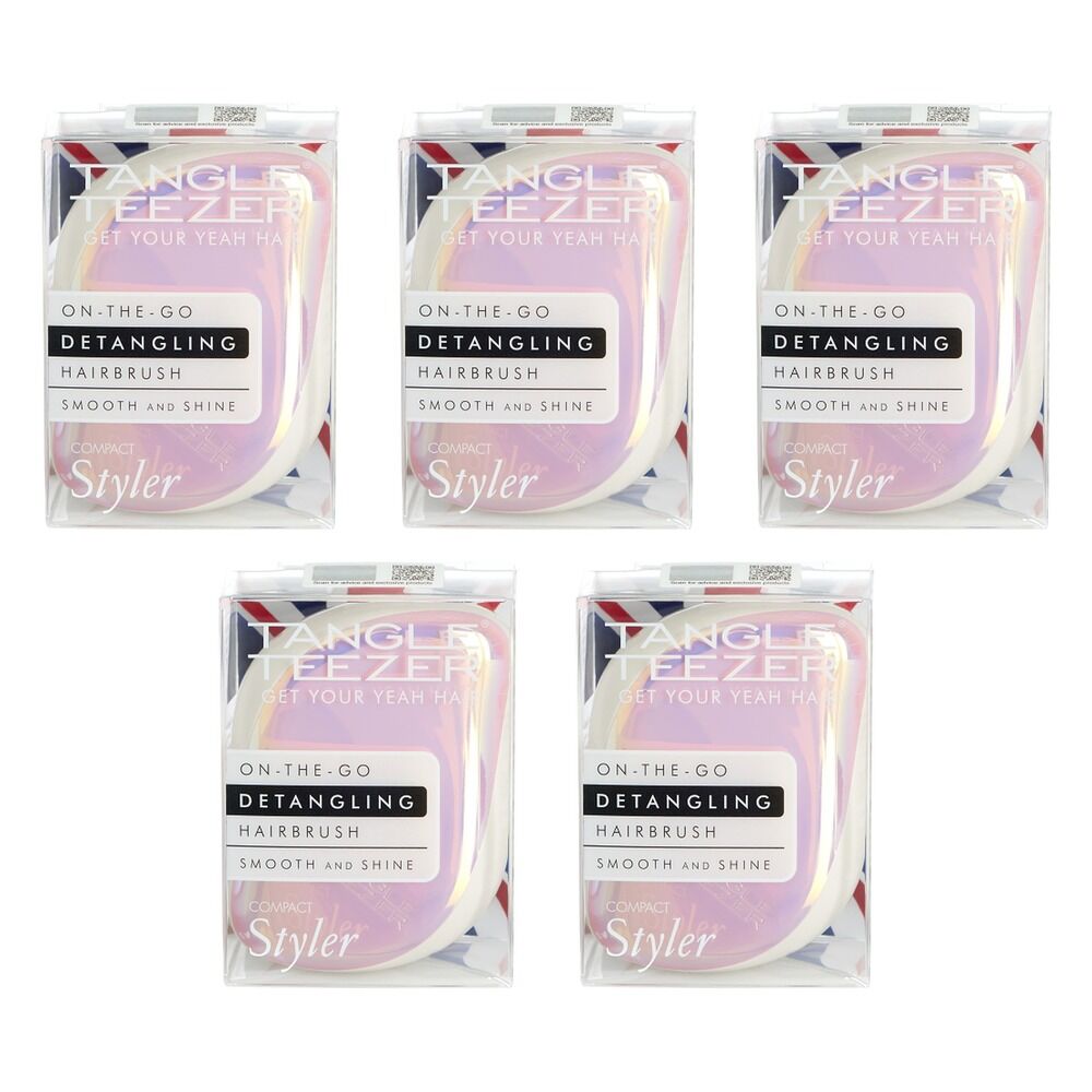 Tangle Teezer Compact Styler Holographic Pink Pack of 5