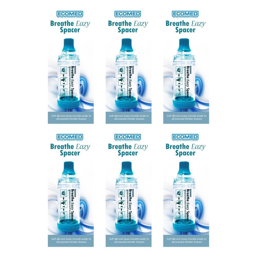 Ecomed Breathe Eazy Spacer with Mouth Piece Pack of 6