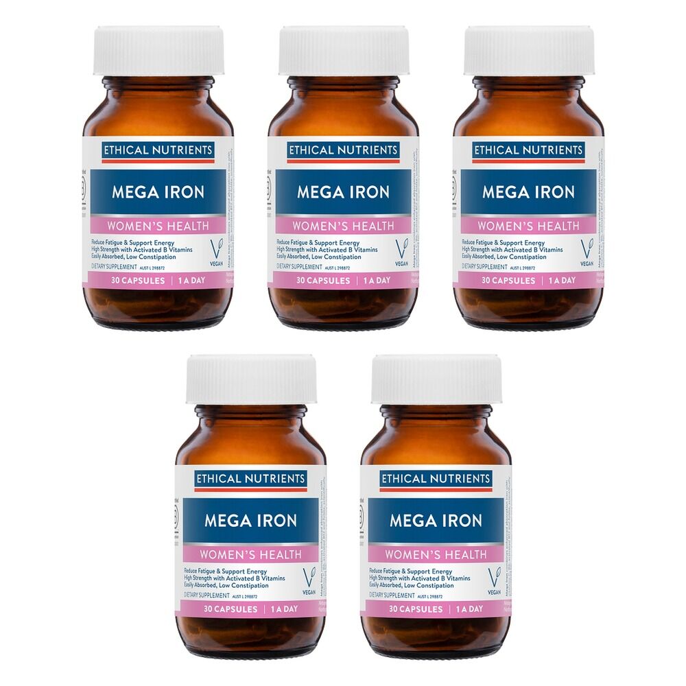 Ethical Nutrients Mega Iron Women's Health 30 Capsules Pack of 5