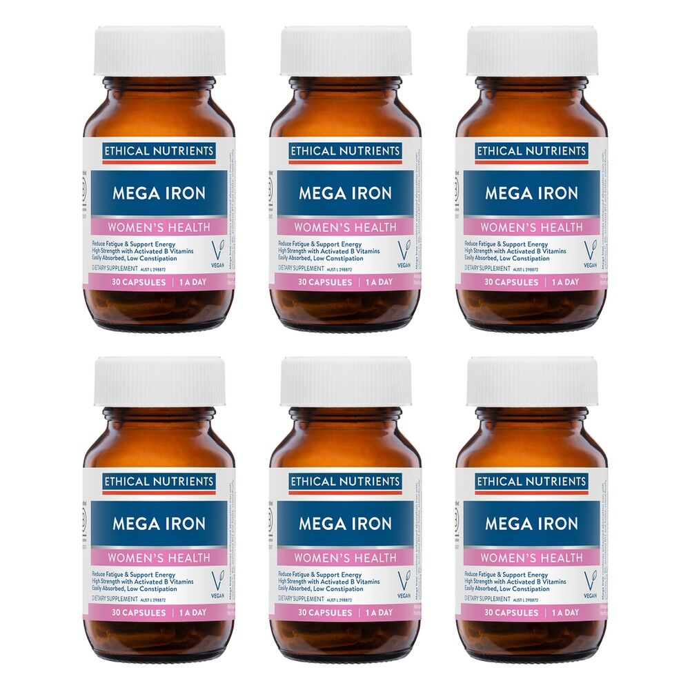 Ethical Nutrients Mega Iron Women's Health 30 Capsules Pack of 6