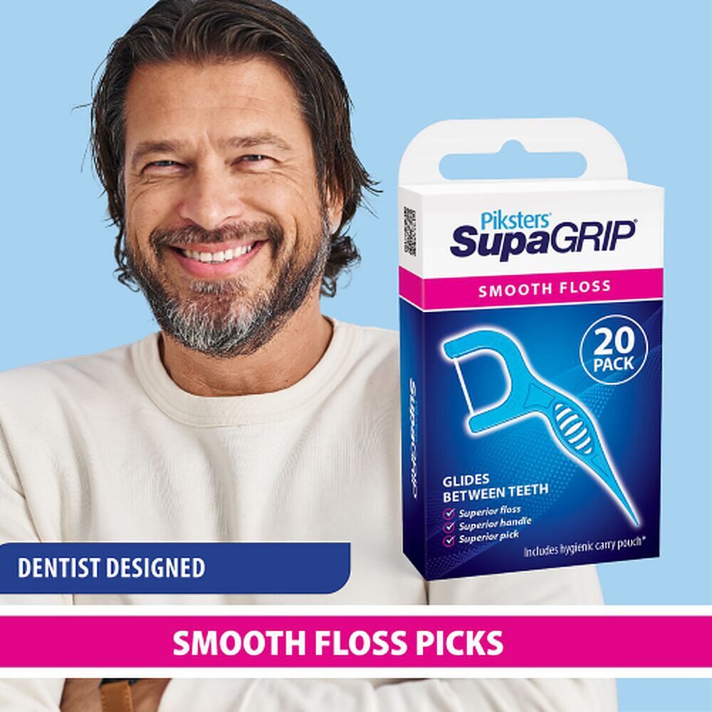 Piksters SupaGRIP Smooth Floss Picks 20 Pack
