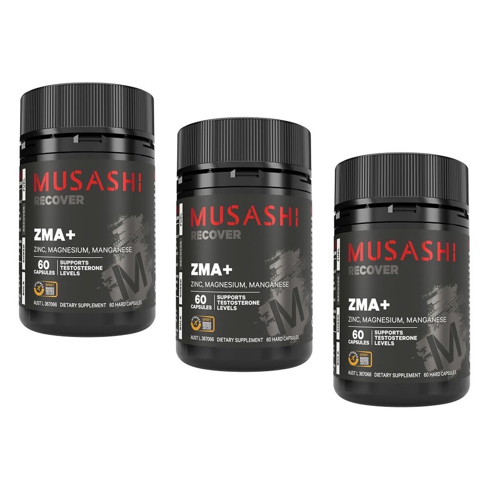 Musashi ZMA+ 60 Capsules Pack of 3