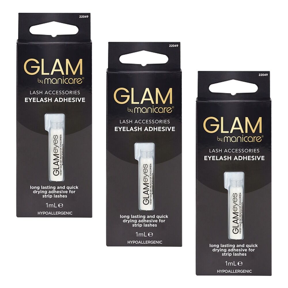 Glam by Manicare Eyelash Adhesive 1mL x 3 Bundle of 3