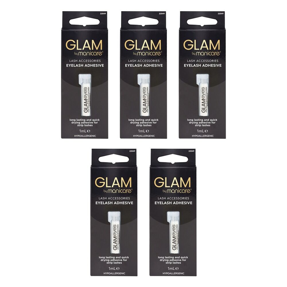Glam by Manicare Eyelash Adhesive 1mL x 3 Bundle of 5
