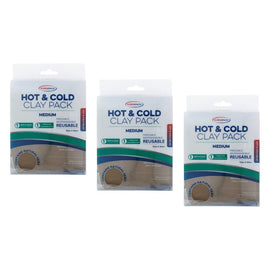 SurgiPack Hot/Cold Clay Pack, Medium Bundle of 3