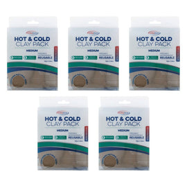 SurgiPack Hot/Cold Clay Pack, Medium Bundle of 5