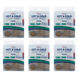 SurgiPack Hot/Cold Clay Pack, Medium Bundle of 6