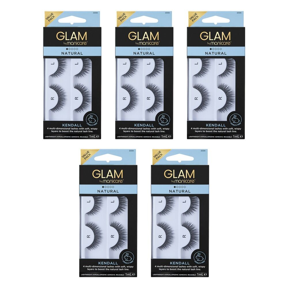 Glam by Manicare Kendall Mink Effect Lashes 2 Pairs Pack of 5