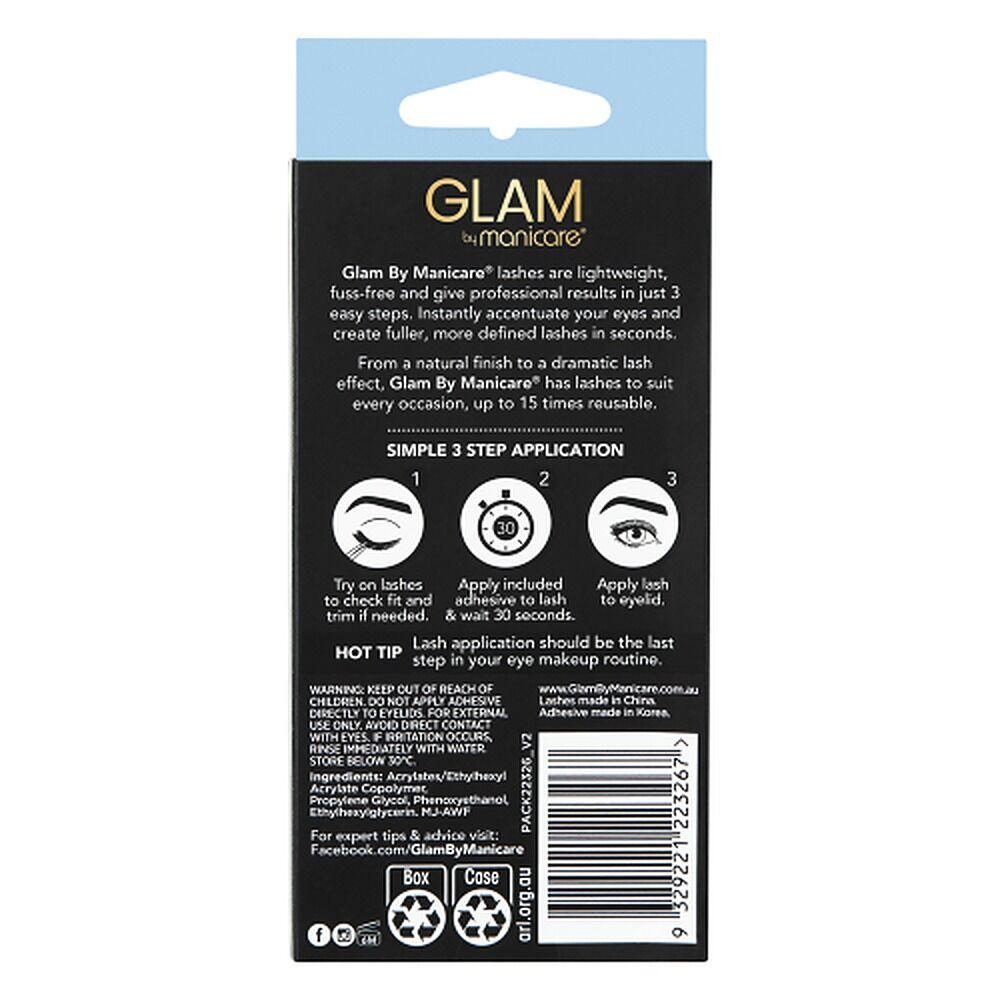 Glam by Manicare Kendall Mink Effect Lashes 2 Pairs
