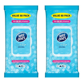 Wet Ones Be Fresh Original 80 Wipes x 4 Bundle of 2