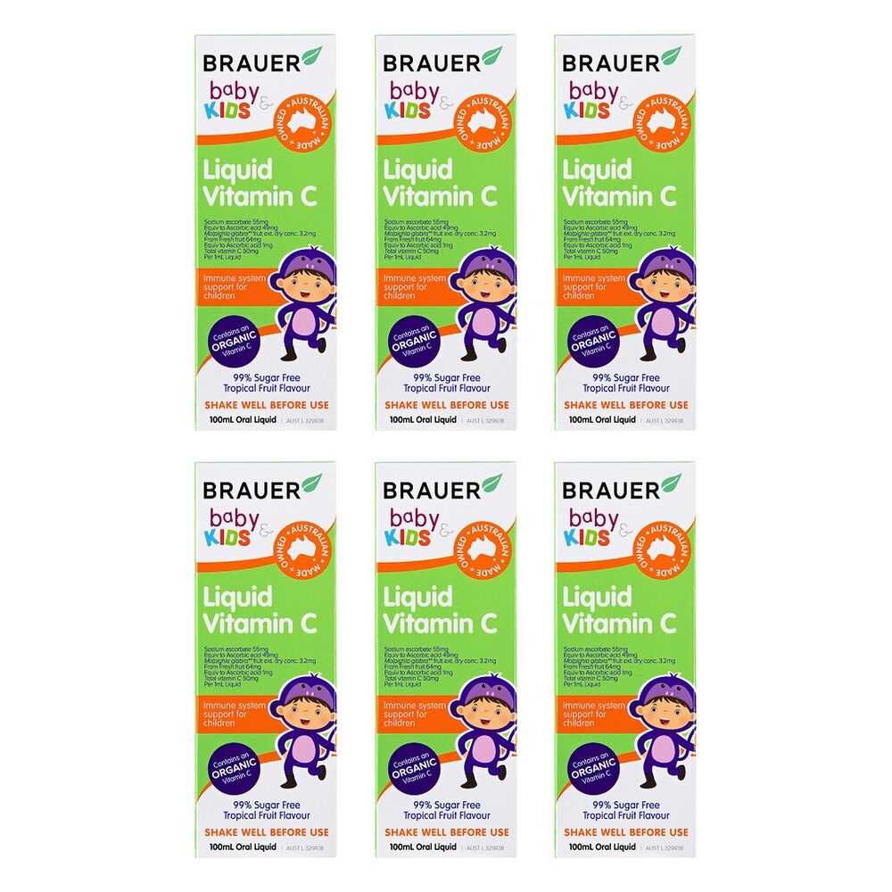 Brauer Baby & Kids Liquid Vitamin C 100mL Pack of 6