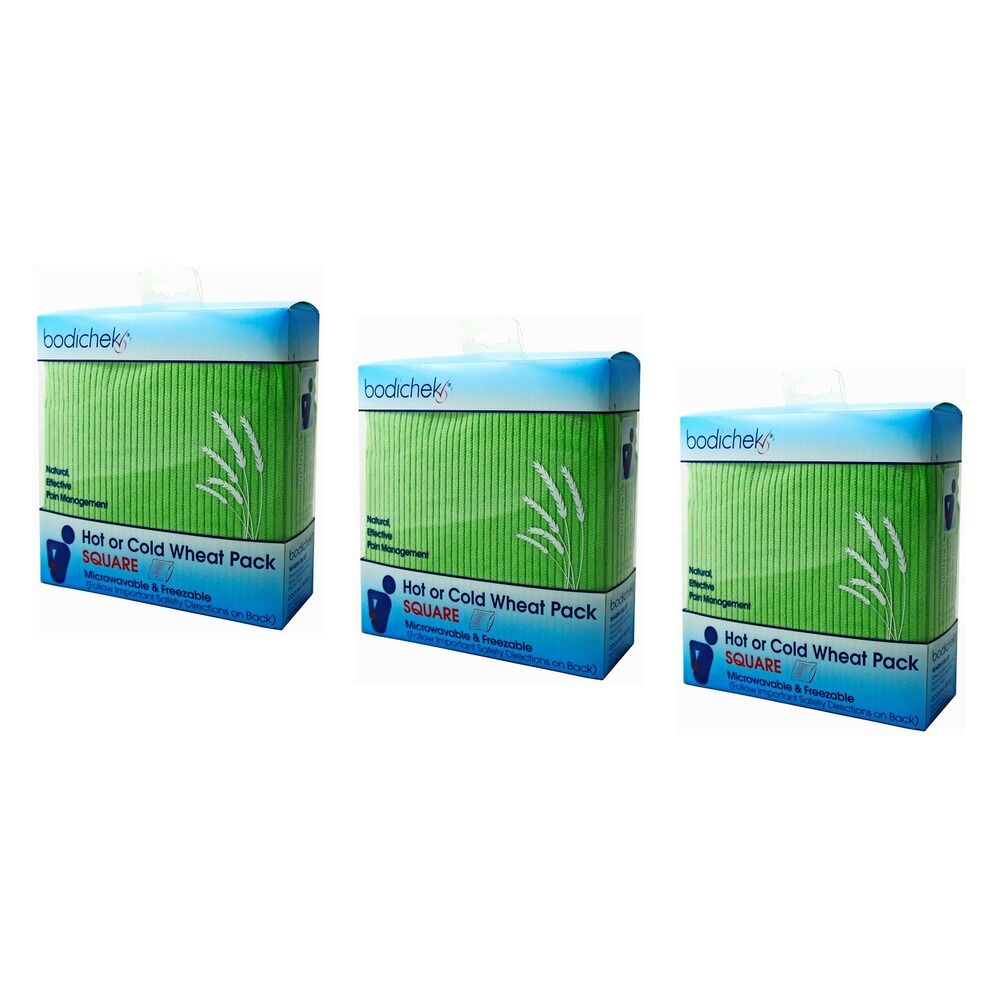 Bodichek Hot/Cold Wheat Pack, Rectangle, 25 x 15cm Bundle of 3