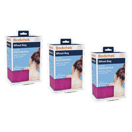 Bodichek Hot/Cold Wheat Pack, 2 Section Rectangle, 50 x 15cm Bundle of 3
