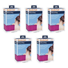 Bodichek Hot/Cold Wheat Pack, 2 Section Rectangle, 50 x 15cm Bundle of 5