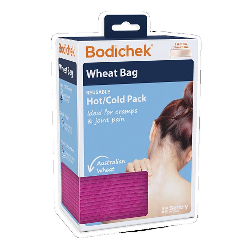 Bodichek Hot/Cold Wheat Pack, 2 Section Rectangle, 50 x 15cm