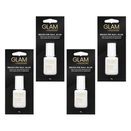 Glam by Manicare Brush-On Nail Glue 4g x 3 Bundle of 4