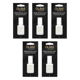 Glam by Manicare Brush-On Nail Glue 4g x 3 Bundle of 5