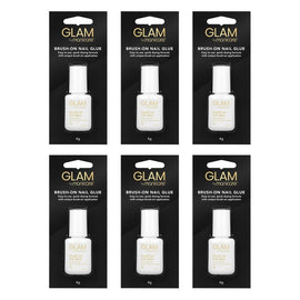 Glam by Manicare Brush-On Nail Glue 4g x 3 Bundle of 6