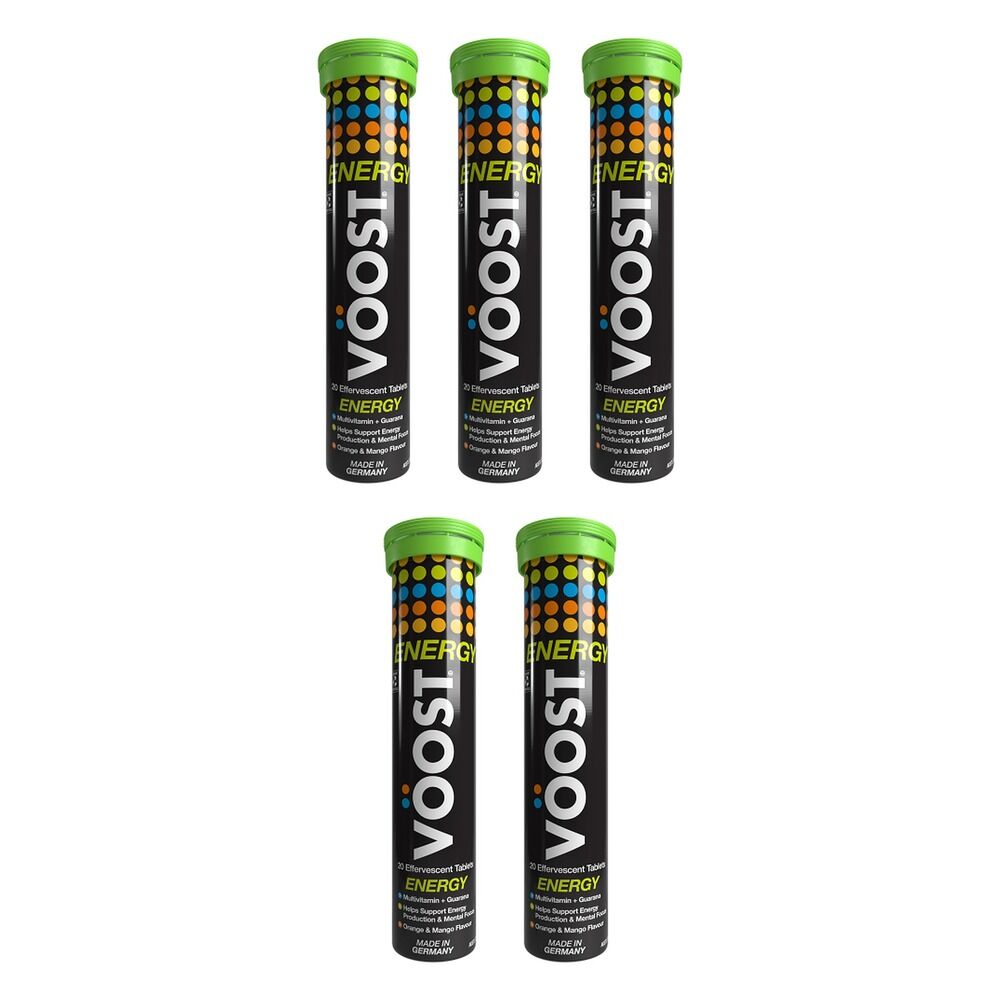 VOOST Energy Orange & Mango Twenty Effervescent Tablets Pack of 5