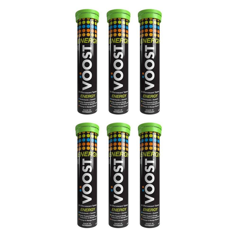 VOOST Energy Orange & Mango Twenty Effervescent Tablets Pack of 6