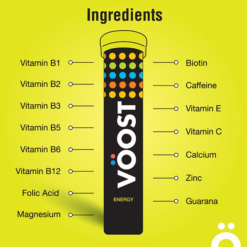 VOOST Energy Orange & Mango Twenty Effervescent Tablets