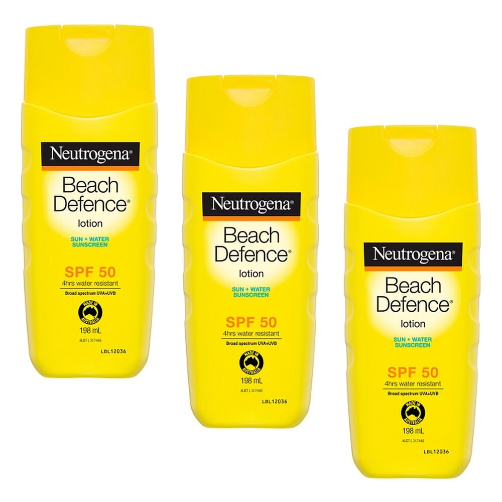 Neutrogena Beach Defence Sunscreen Lotion SPF50 198mL Pack of 3